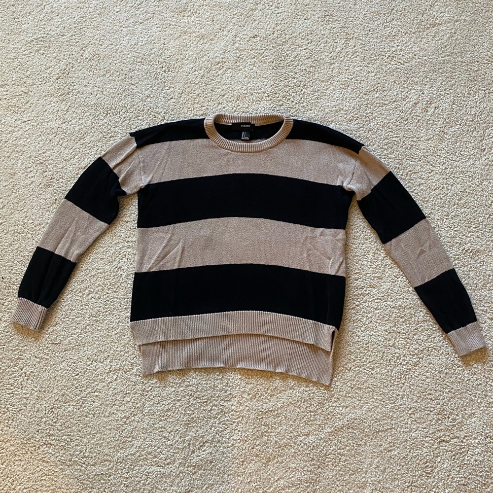 Forever 21 Black & Brown Striped Sweater